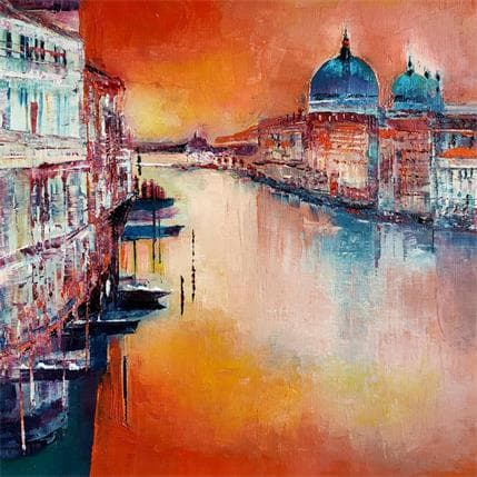 Painting Romance à Venise by Levesque Emmanuelle | Painting Figurative Oil Landscapes