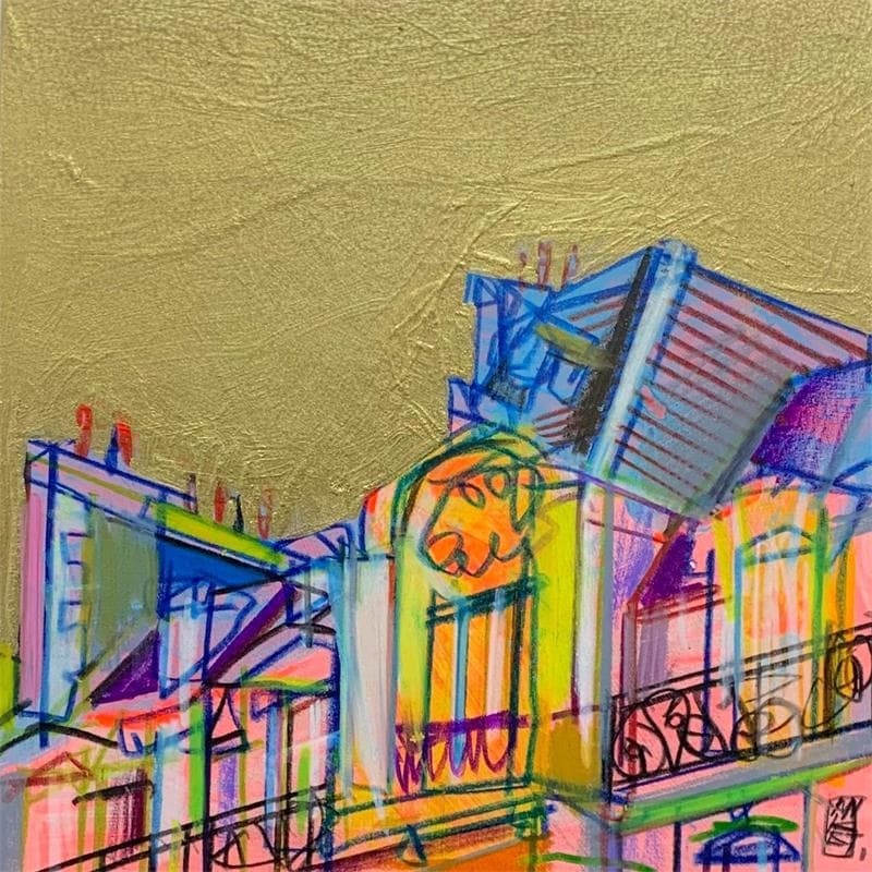 Painting Chaleur dans la capitale by Anicet Olivier | Painting Figurative Mixed Urban