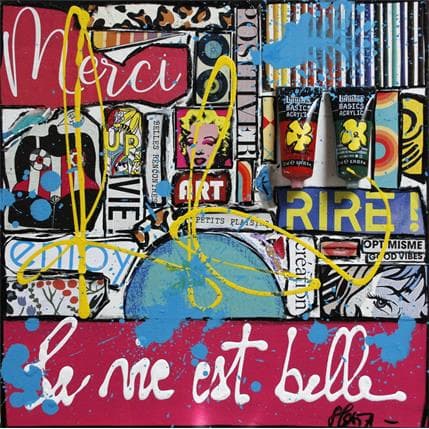 Painting La vie est belle by Costa Sophie | Painting Pop art Mixed Pop icons