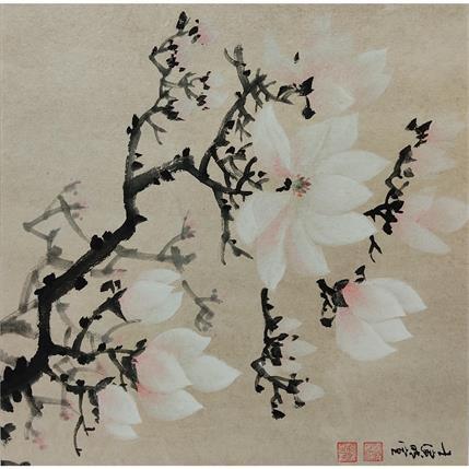 Peinture Yulan par Du Mingxuan | Tableau Figuratif Aquarelle Paysages