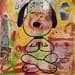 Gemälde Snoopy yoga 2 von Kikayou | Gemälde Graffiti
