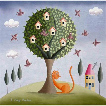 Painting Tellement tentant ! by Davy Bouttier Elisabeth | Painting Naive art Oil Life style