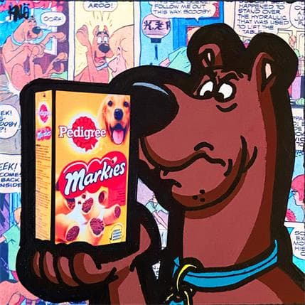 Peinture Scooby-doo par Kalo | Tableau Pop Art Mixte animaux, icones Pop