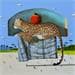 Peinture Léopard à la grenade par Lionnet Pascal | Tableau Surréalisme Animaux Acrylique
