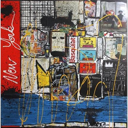 Painting Basquiat, the one! by Costa Sophie | Painting Pop art Acrylic, Gluing, Mixed, Posca, Upcycling Pop icons