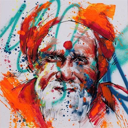 Painting RAJENDRA by Istraille | Painting Figurative Mixed Portrait