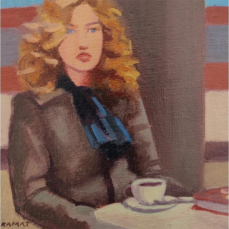 Painting Coffee by Ramat Manuel | Painting Figurative Acrylic Portrait