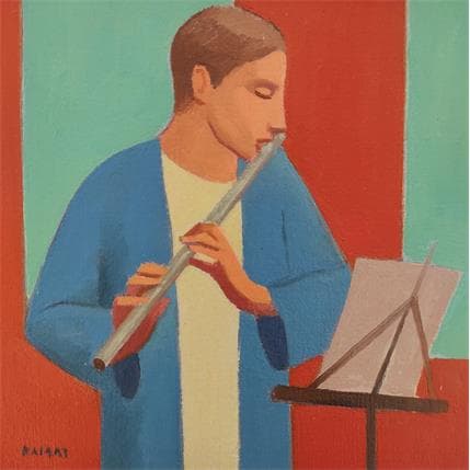 Peinture Flautista 2 par Ramat Manuel | Tableau Figuratif Acrylique Portraits