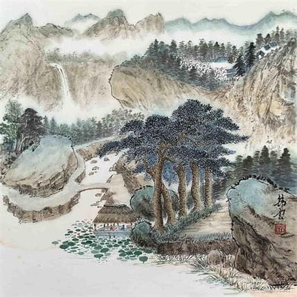 Peinture Quatre saisons : Eté par Tayun | Tableau Figuratif Aquarelle Paysages