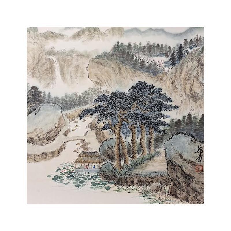 Gemälde Quatre saisons : Ete von Tayun | Gemälde Figurativ Tinte Landschaften