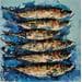 Painting Sardinas navegando by Villanueva Puigdelliura Natalia | Painting Figurative Mixed Marine Animals