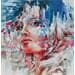 Painting Magenta by Abbondanzia Monica | Painting Figurative Portrait Acrylic