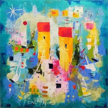 Painting En voyage mon amour by Bastide d´Izard Armelle | Painting Abstract Acrylic Landscapes