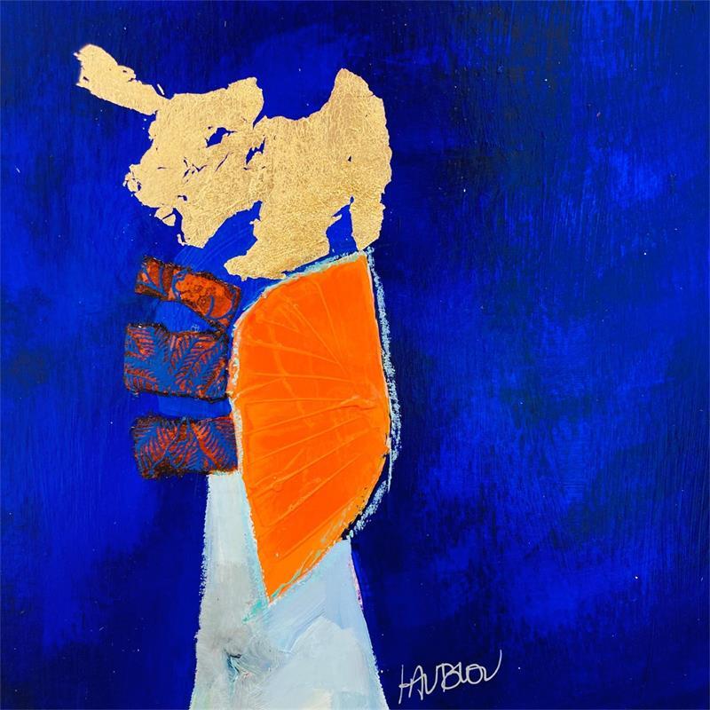 Painting L'homme éventail by Lau Blou | Painting Abstract Acrylic