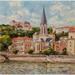 Painting Eglise Saint-Georges à Lyon by Arkady | Painting Figurative Landscapes Oil