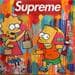 Gemälde Bart et Lisa von Kikayou | Gemälde Pop-Art Pop-Ikonen Graffiti