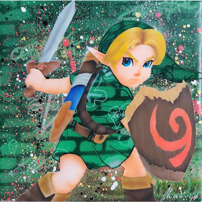 Painting Link by Chauvijo | Painting Figurative Pop icons Graffiti Acrylic Resin
