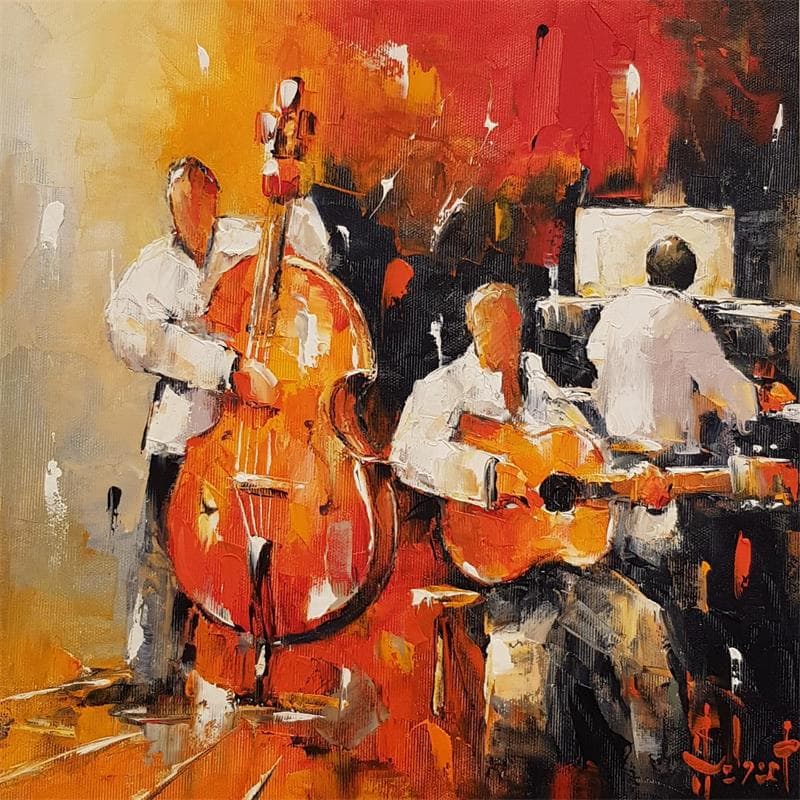 Painting En musique by Hébert Franck | Painting Oil