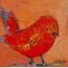 Peinture Rouge gorge par Shahine | Tableau Huile