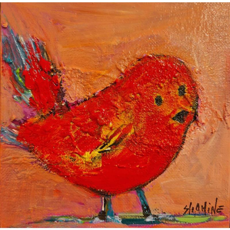 Peinture Rouge gorge par Shahine | Tableau Huile