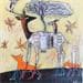 Peinture Besoin d'air par Colin Sylvie | Tableau Art Singulier Scènes de vie Animaux Acrylique Collage Pastel