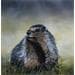 Painting Marmotte by Pressac Clémence | Painting Figurative Animals Oil