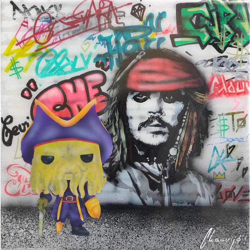 Gemälde Che Pirate von Chauvijo | Gemälde Figurativ Pop-Ikonen Graffiti Acryl Harz