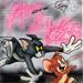 Gemälde Cat & mouse von Chauvijo | Gemälde Figurativ Pop-Ikonen Graffiti Acryl Harz