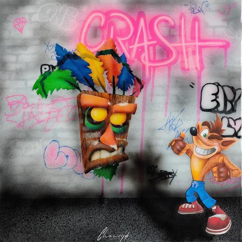 Peinture Crash, Crash, Crash.. par Chauvijo | Tableau Figuratif Icones Pop Graffiti Acrylique Résine
