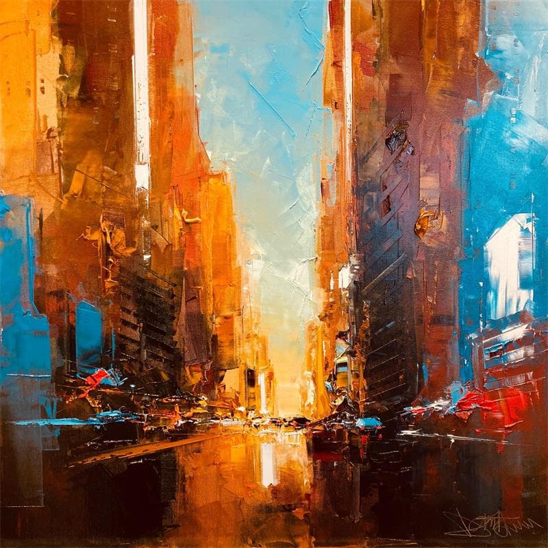 Painting Bowery  by Castan Daniel | Painting Figurative Oil Urban Life style