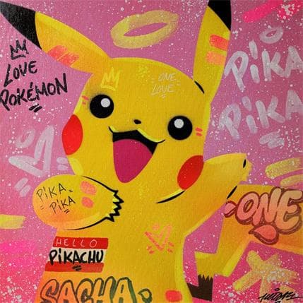 Gemälde Pikachu von Kedarone | Gemälde Street-Art Graffiti, Mischtechnik Pop-Ikonen