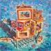 Painting Rendez-vous au roi requin by Heaton Rudyard | Painting Figurative Acrylic Life style