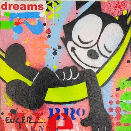 Gemälde Felix dreams von Euger Philippe | Gemälde Pop-Art Mischtechnik Pop-Ikonen