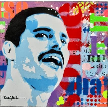 Peinture Freddie Mercury par Euger Philippe | Tableau Pop Art Mixte icones Pop