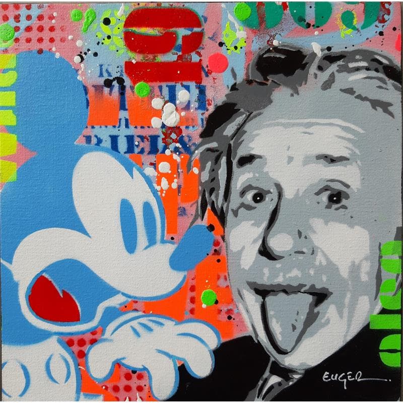 Painting E=MC2 by Euger Philippe | Painting Pop-art Pop icons Graffiti Acrylic Gluing