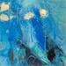 Peinture Saison bleue par Han | Tableau Abstrait Minimaliste