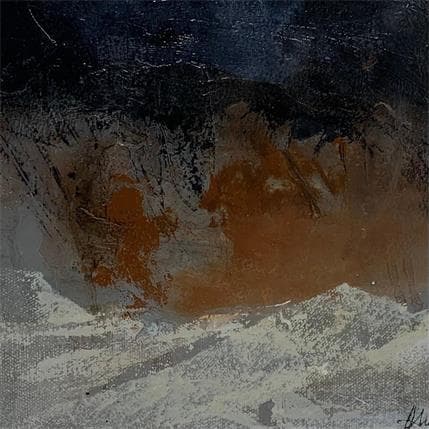 Peinture L'aube rousse 1 par Han | Tableau Abstrait Mixte minimaliste