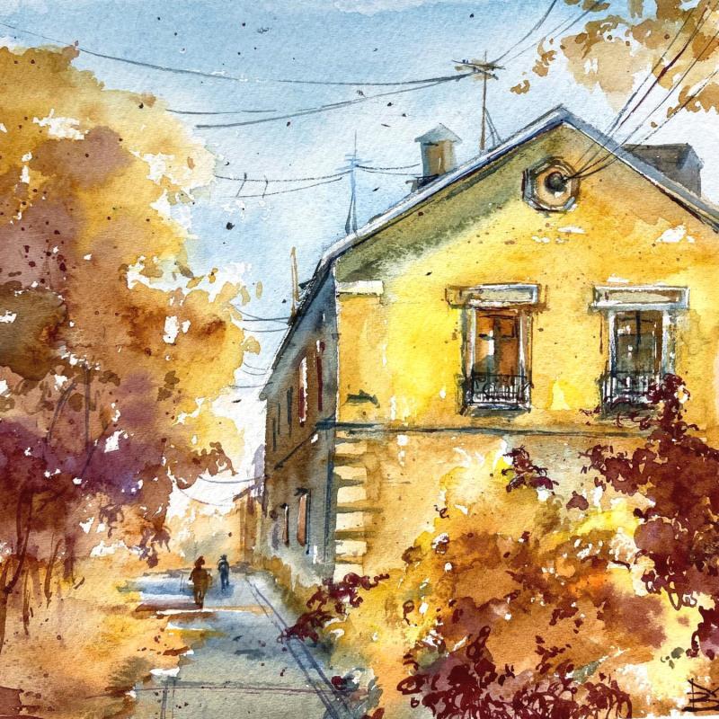 Painting Sunny house by Volynskih Mariya  | Painting Figurative Landscapes Urban Architecture Watercolor