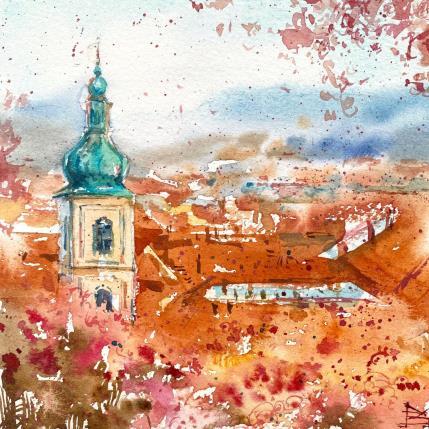 Painting Spring in Prague by Volynskih Mariya  | Painting Figurative Watercolor Architecture, Landscapes, Urban