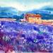 Gemälde Lavender in Provence von Volynskih Mariya  | Gemälde Figurativ Landschaften Natur Aquarell