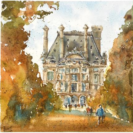 Painting Tuileries garden by Volynskih Mariya  | Painting Figurative Watercolor Architecture, Landscapes, Pop icons, Urban