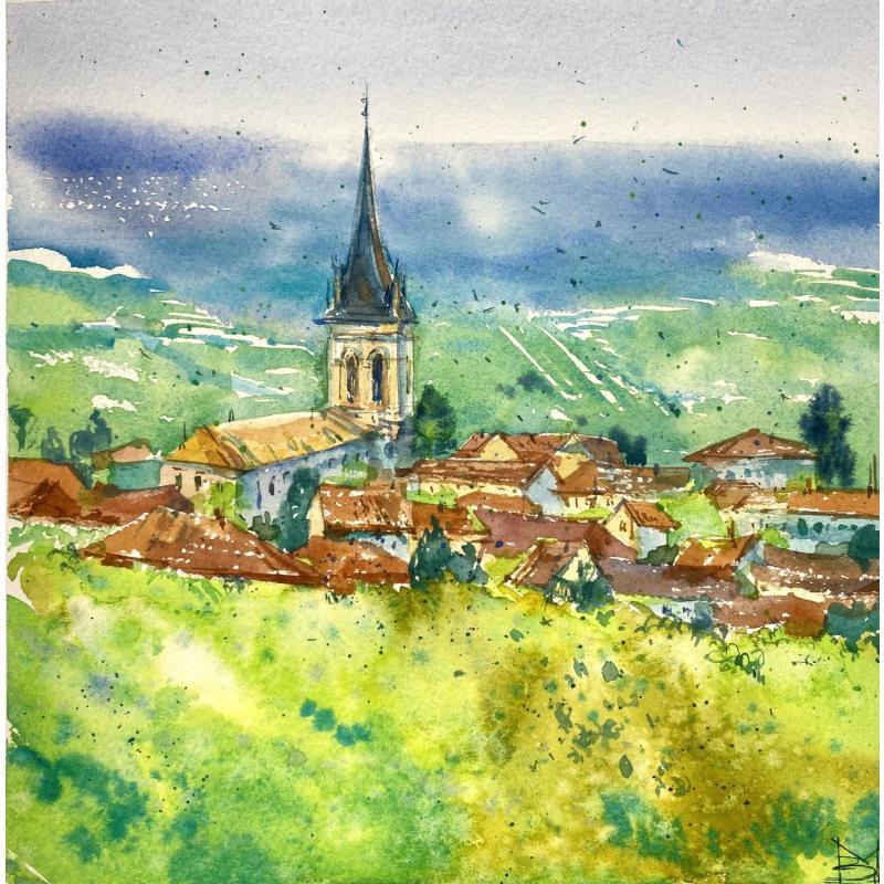 Painting Beaujolais by Volynskih Mariya  | Painting Figurative Landscapes Nature Architecture Watercolor