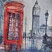 Painting Rainy London by Volynskih Mariya  | Painting Figurative Watercolor Urban