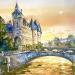 Painting Conciergerie castle by Volynskih Mariya  | Painting Figurative Landscapes Urban Architecture Watercolor
