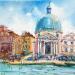 Peinture San Simeone grande par Volynskih Mariya  | Tableau Paysages Urbain Architecture Aquarelle