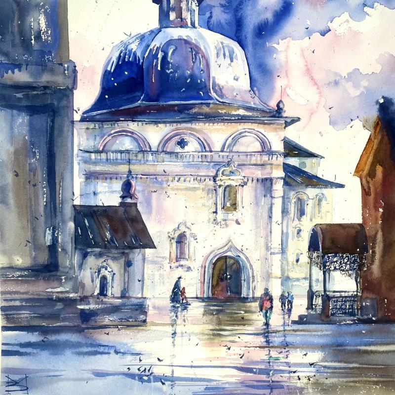 Painting Monastery of Siberia by Volynskih Mariya  | Painting Figurative Watercolor Architecture, Landscapes, Urban