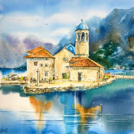 Painting Island of the Virgin by Volynskih Mariya  | Painting Figurative Watercolor Architecture, Landscapes, Nature