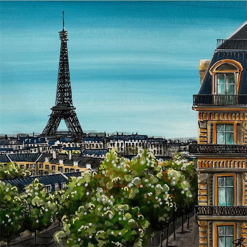 Peinture Madame la tour Eiffel par Touras Sophie-Kim  | Tableau Figuratif Paysages Huile