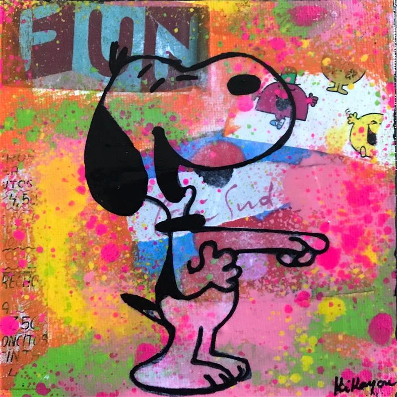 Painting Snoopy fun  by Kikayou | Painting Pop art Mixed Pop icons