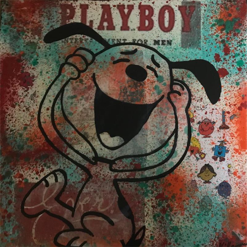Peinture Snoopy mdr  par Kikayou | Tableau Pop-art Icones Pop Graffiti